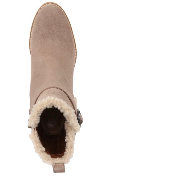 Women’s Taupe Shearling Wedge Booties - Picture 10 of 13